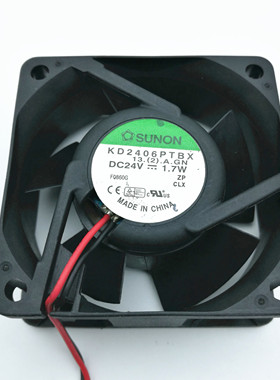 原装 SUNON KD2406PTBX 24V 1.7W 6025 6CM 2线 变频器 散热风扇