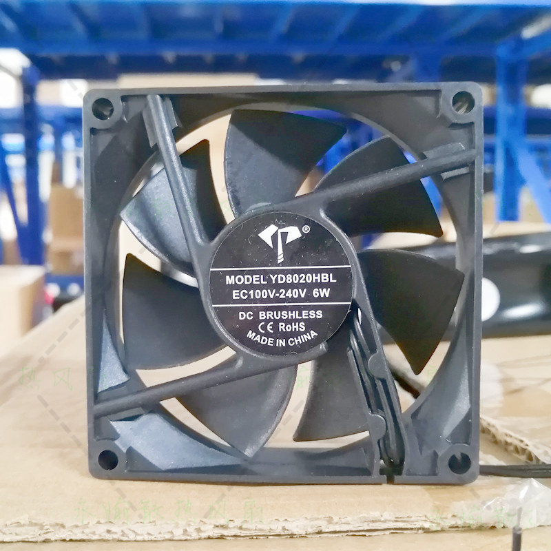 全新风机 YD8020HBL EC-100V-240V 6W 8020 8CM 80X80X20散热风扇