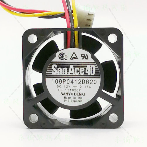 全新三洋 109P0412D620 SanAce40 4020 12V 0.18A 4CM 散热风扇