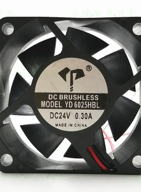 全新 YD6025HBL 12V 24V 0.3A 6CM 6025 变频器 散热滚珠风扇风机