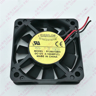 R126015BH EVERFLLOW DC12V 0.16A 2线滚珠散热风扇 原装 6015 正品