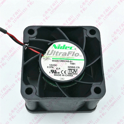 原装nidec W40S12BS1A5-51 12V 0.37A 4028 服务器2线滚珠风扇4cm
