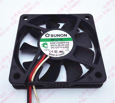 原装SUNON/建准 3线超薄静音散热风扇 KDE1206PFV3 12V 6010 0.8W