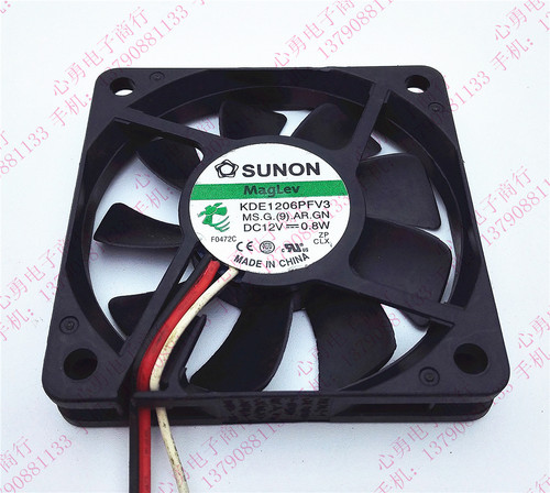 原装SUNON/建准 3线超薄静音散热风扇 KDE1206PFV3 12V 6010 0.8W