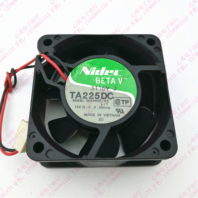 正品Nidec M34605-55 12V 0.58A 6025 2线机箱 工控机散热风扇