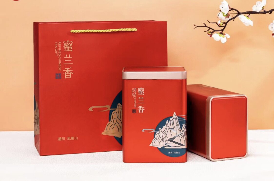 蜜兰香潮州凤凰山单枞茶高山茶叶乌龙茶浓香型铁罐500g手提礼盒装