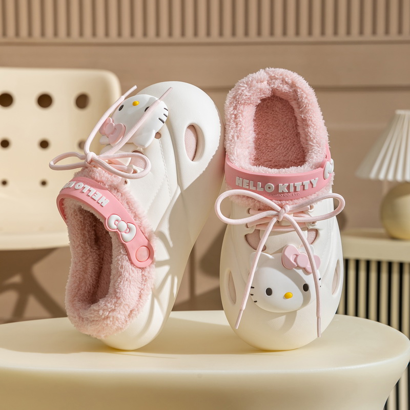 HelloKitty猫棉拖鞋女款外穿防水保暖2025新款室内居家毛绒拖鞋女