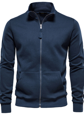 2025新款秋季复古立领开衫卫衣男日系潮牌百搭运动衫休闲男款外套