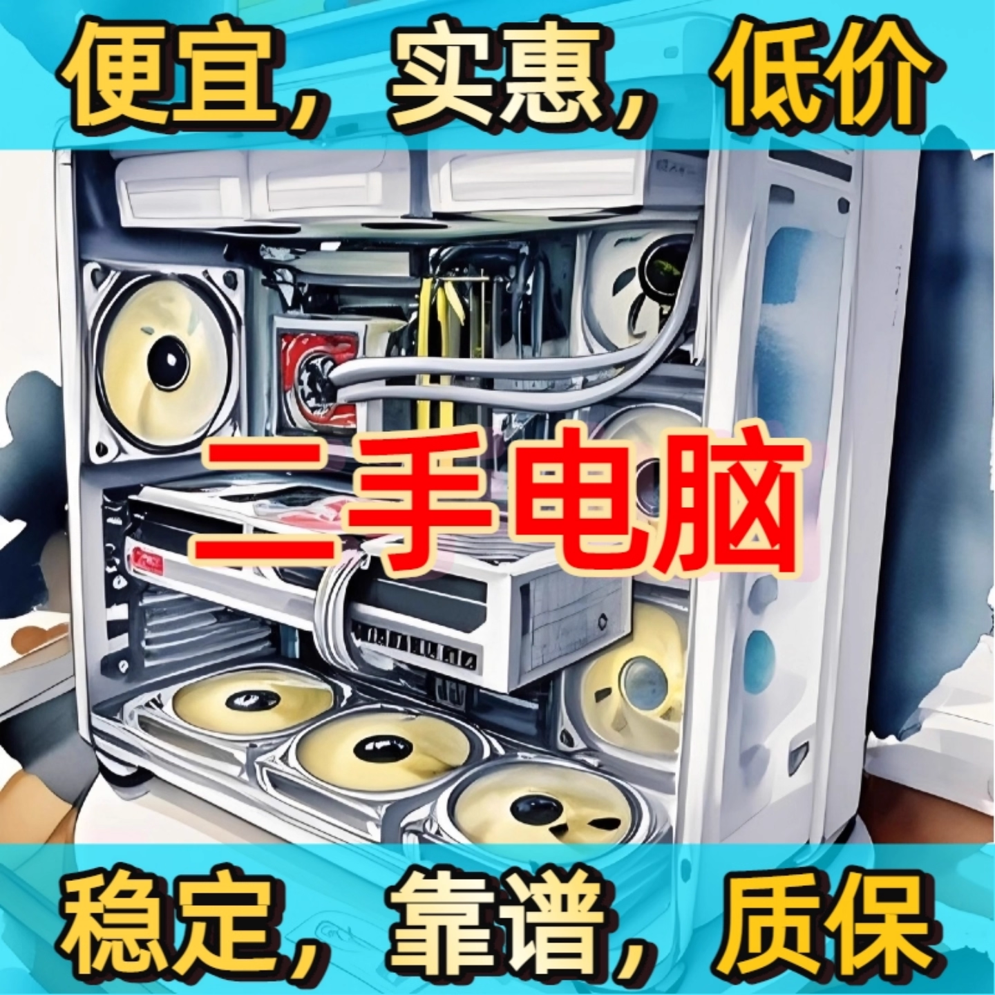二手迷你电脑主机游戏小型办公闲鱼二手市场主播直播专用九成新家