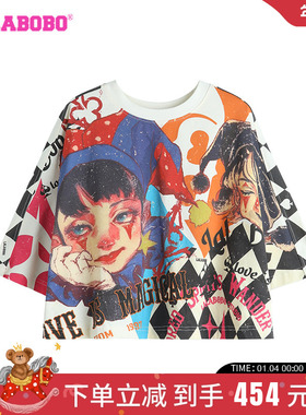 【商场同款】LALABOBO复古小丑图案T恤|LBDC-WSDT29