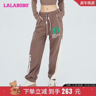 LBCC 复古运动风 萝卜针织休闲裤 LALABOBO早秋新品 WXZC31 美拉德