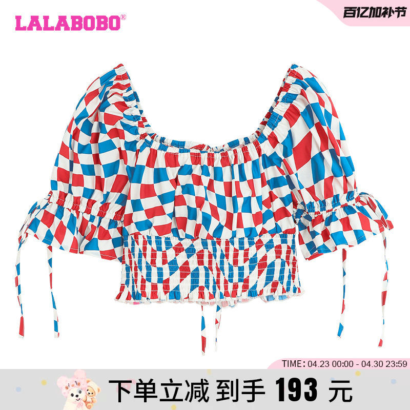 LALABOBO2024夏季新款甜美可爱潮流舒适方领短袖上衣LBCB-WSWC18