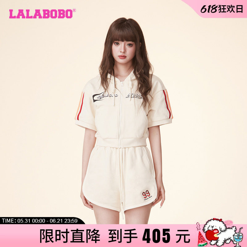 LALABOBO24早秋新款复古休闲宽松大字母开襟卫衣女士|LBDB-WSTS11