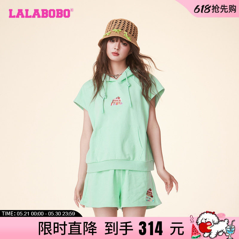 姚琛同款[薄荷曼波风]LALABOBO韩系蛋糕针织无袖T恤CBDB-WSTS11