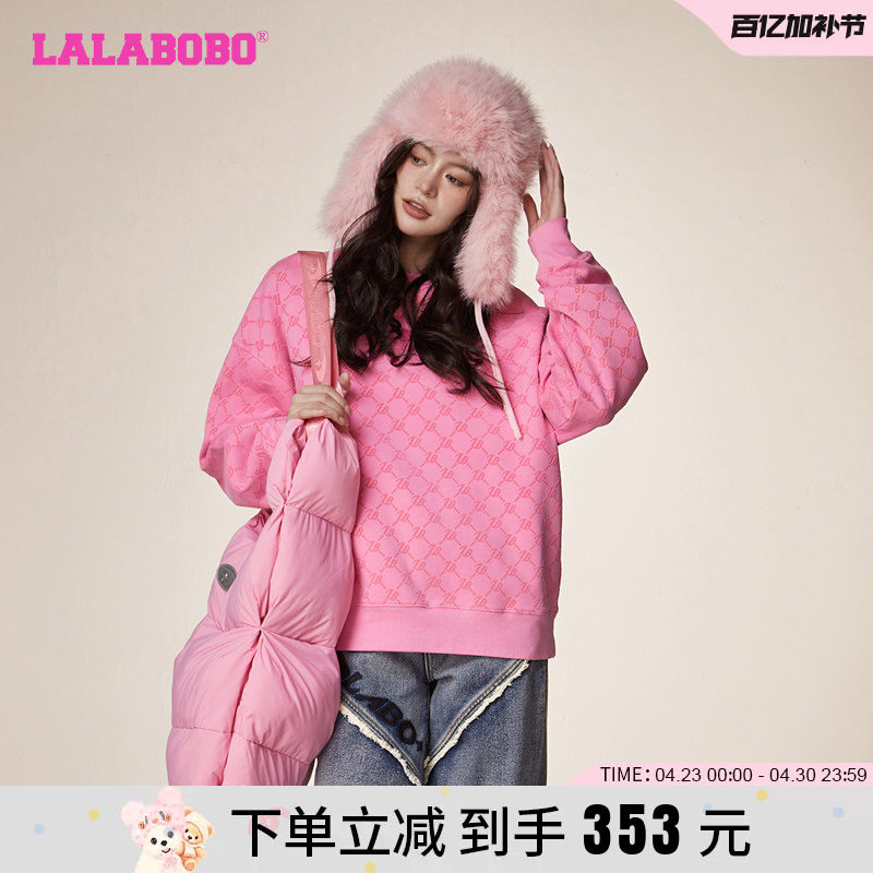 LALABOBO春新潮流百搭韩系慵懒风美式字母套头卫衣女|LBCD-WSTS51