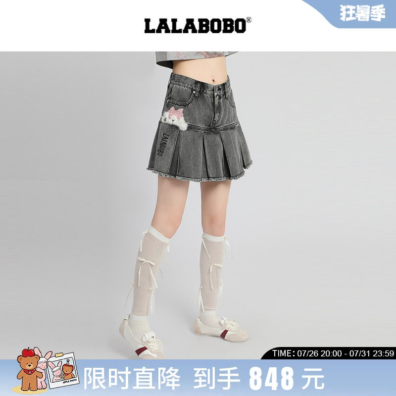LALABOBO糯米蝴蝶结褶裙