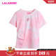 LALABOBO24早秋新款 WSDT45 LBDB 复古休闲圆领扎染图案短袖 T恤女