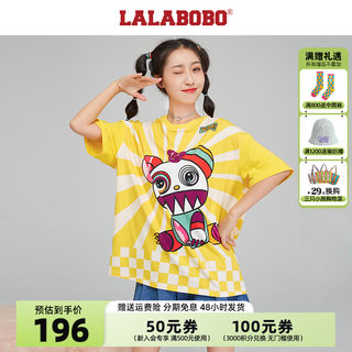 【设计师潮牌】LALABOBO2024夏新款鬼马印花短袖T恤|L21C-WSDT11