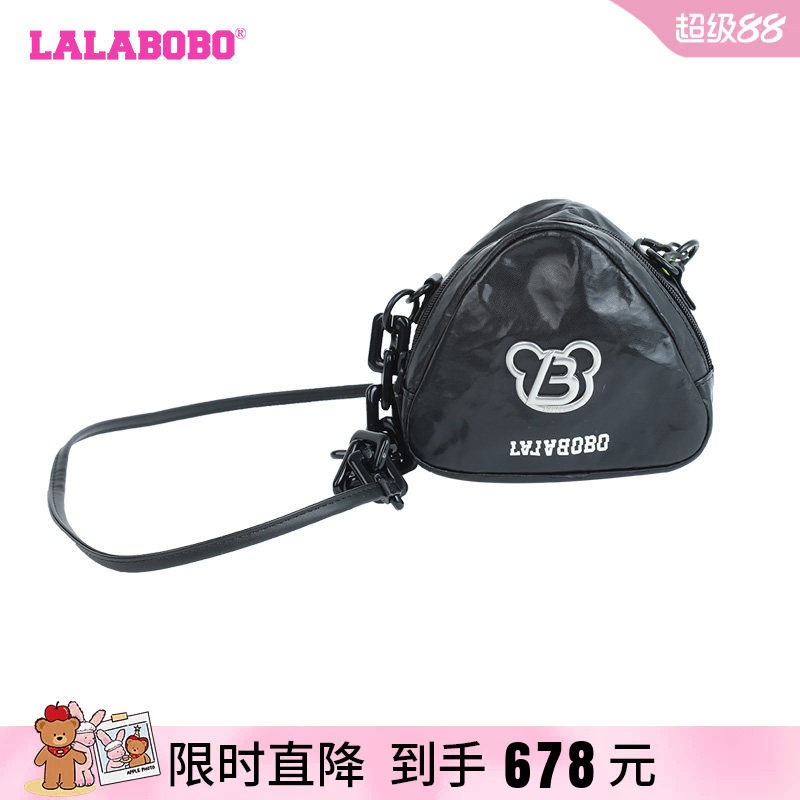 潮流黑色休闲荆棘字母斜挎包女美