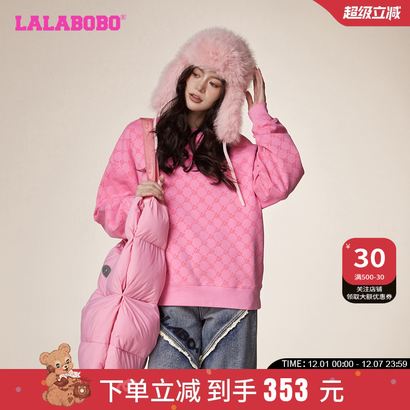 潮宽松休闲字母圆领套头卫衣女