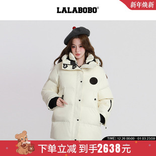 白鸭绒纯色连帽宽松短款 LALABOBO25年冬新款 羽绒服 商场同款