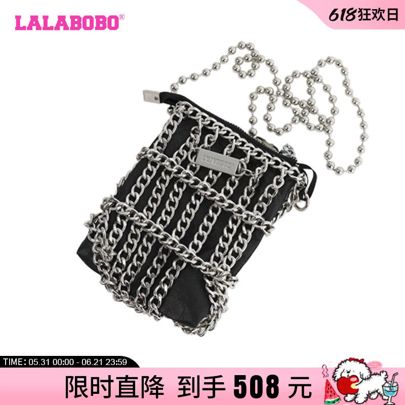 LALABOBO秋冬新款纯色休闲简约百搭金属链条包女|LBCC-WQXL27