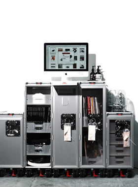 航空半餐车铝合金移动收纳餐车柜文件柜工业风餐边柜包豪斯