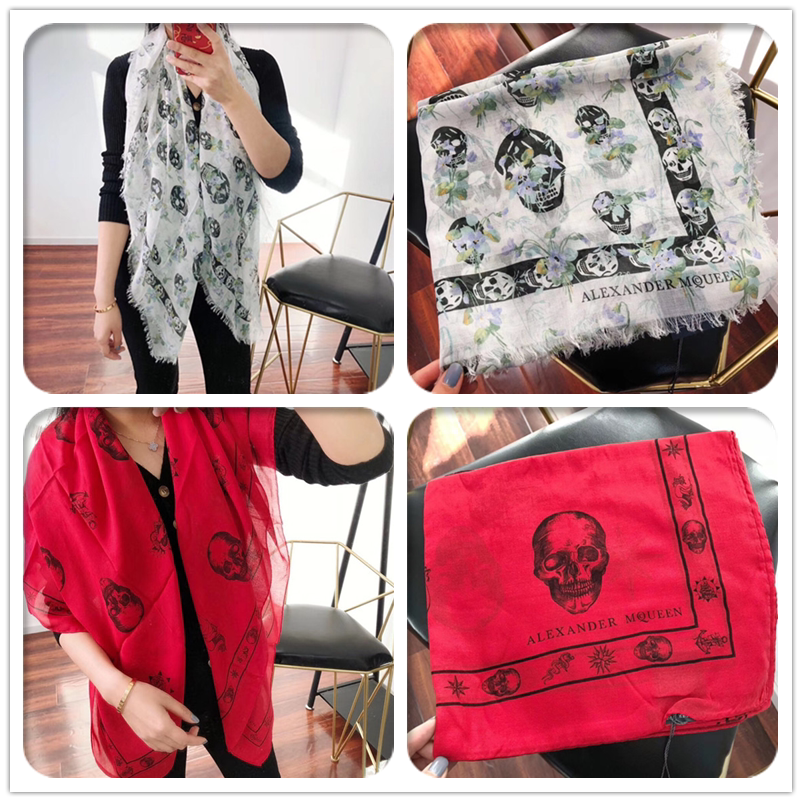 【小诺意大利购 现货】alexander mcqueen麦昆 限量骷髅丝巾 围巾