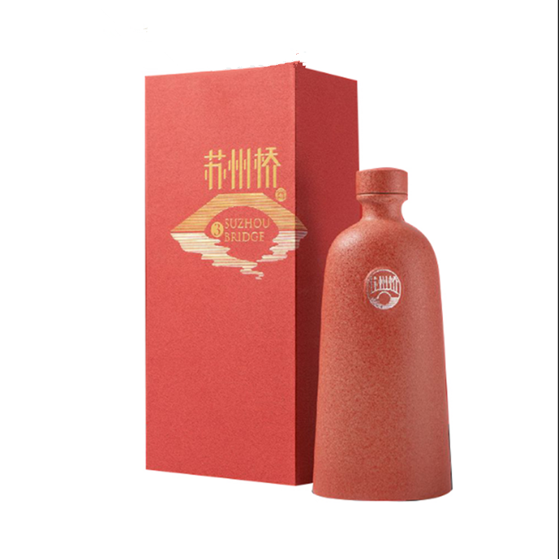 【正品】老字号苏州桥酒42度红瓷瓶浓香型白酒500ml粮食酒礼盒装