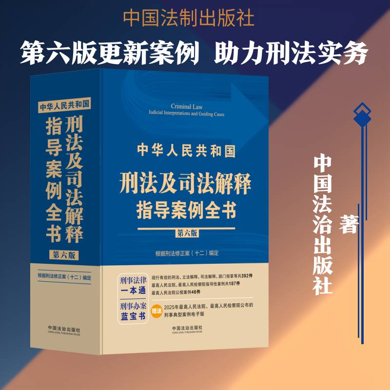 正版 中华人民共和国刑法及司法解释指导案例全书 第六版 中国法治出版社 刑事法律一本通刑事办案蓝宝书教材教程书籍
