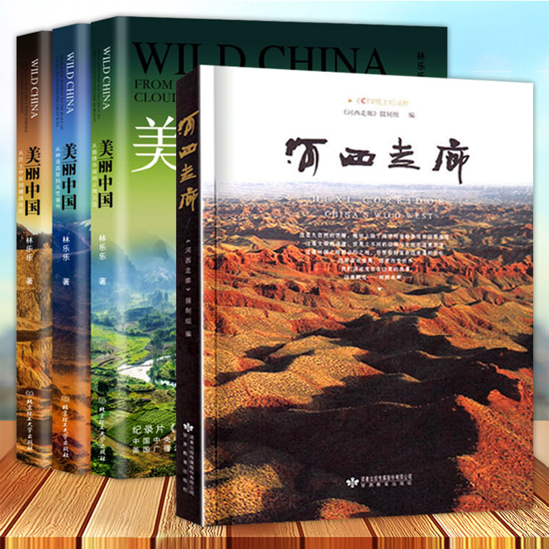 全4册 河西走廊书+美丽中国三部曲 BBC CCTV同名记录片航拍中国 自然地理人文景观珍奇动物植物民俗中国之美全景百科全书