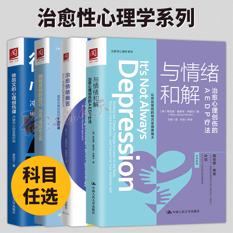 4册 治愈情绪痛苦+拥抱受伤的自己+徐凯文的心理创伤课+与情绪和解 心理咨询师 ETF情绪管理治愈系 心理学 情绪情感 AEDP疗法