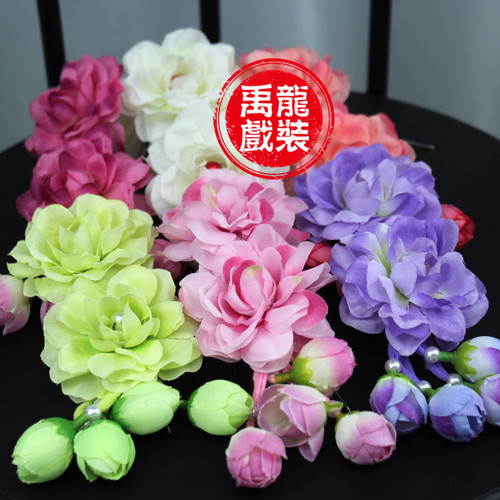 新款戏剧戏曲头花鬓花京剧越剧青衣花旦小旦丫鬟边花两二连朵头饰