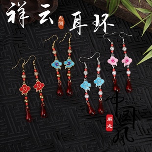 戏曲戏剧点绸耳环古风配饰耳饰手工百搭越剧花旦青衣小旦大气