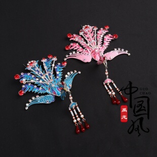 戏曲包头用品小花旦京越剧青衣旦角古风点绸头面发簪鬓簪发饰凤挑