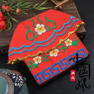 戏剧头饰丑生帽子四愣斗花脸软帽小丑帽丑角帽四方巾四门斗四角帽