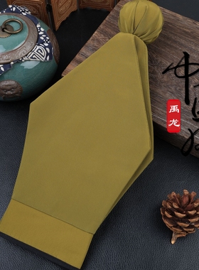 戏曲京剧新款黄梅戏古装家丁家奴帽子小二书童武松黑色六角素罗帽