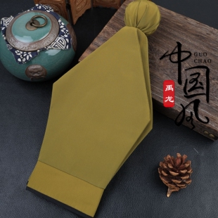 戏曲京剧新款黄梅戏古装家丁家奴帽子小二书童武松黑色六角素罗帽