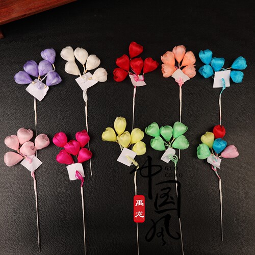 京剧高档真丝小花穗包头鬓花耳花