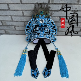 戏曲越剧古装梁山伯祝英台冠帽改良款草花兰花点绸解元巾小生头饰