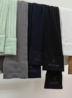 shushut/ong风25春夏秀款半透中筒袜 对版高品质张元英同款叠穿袜