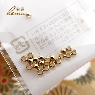 日本进口贵和镀金链条闭口定位珠