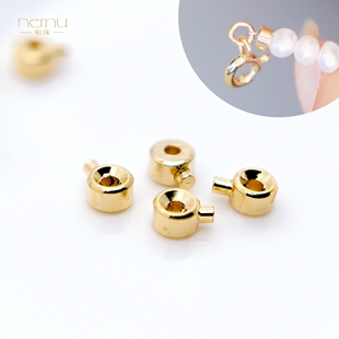 diy饰品配件 无镍电镀高压锅定位珠单孔夹扣手链串珠珍珠线绳末端