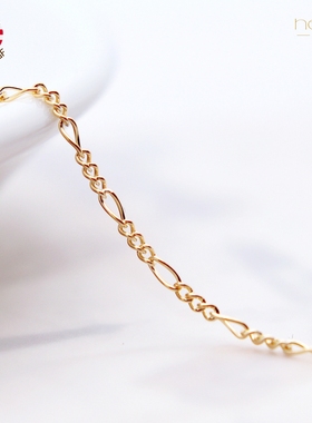 美国进口14KGF包金注金持久保色费加罗大小格链条散链diy饰品配件