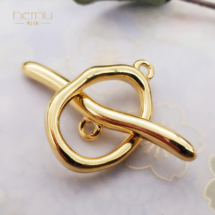 diy饰品配件 日本贵和合金镀金OT扣搭扣椭圆自然粗犷简约粗线条