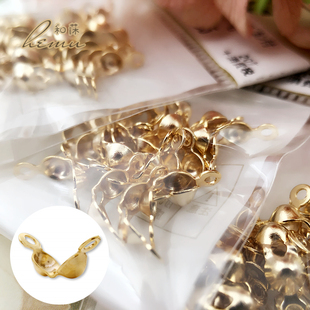 diy饰品配件 日本贵和kiwa铜镀金双耳V字扣项链端头鱼线收头收尾