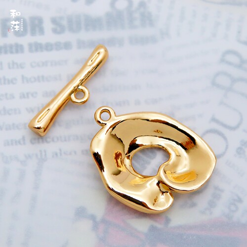 镀金异形不规则异形圆盘OT搭扣