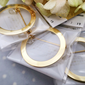 diy饰品配件 日本贵和kiwa原创铜镀金3mm宽圆环胸针粘土UV胶粘贴