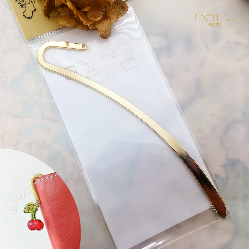 日本贵和kiwa 扁平金属书签插发簪挂钩经典弯钩带挂孔diy饰品配件