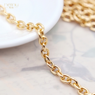 日本贵和kiwa镀金椭圆链O字链粗链条散链项链手链耳环diy饰品配件